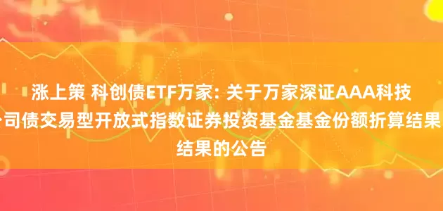 涨上策 科创债ETF万家: 关于万家深证AAA科技创新公司债交易型开放式指数证券投资基金基金份额折算结果的公告